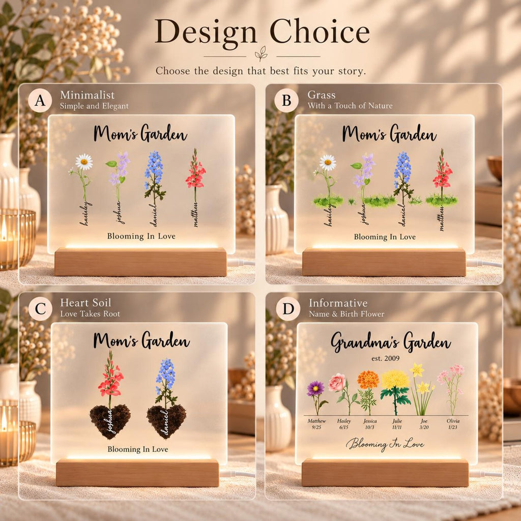 Birth Flowers Print with Names, Mom's Garden, Grandma's Garden, Family Birth Month Flowers — photo 7