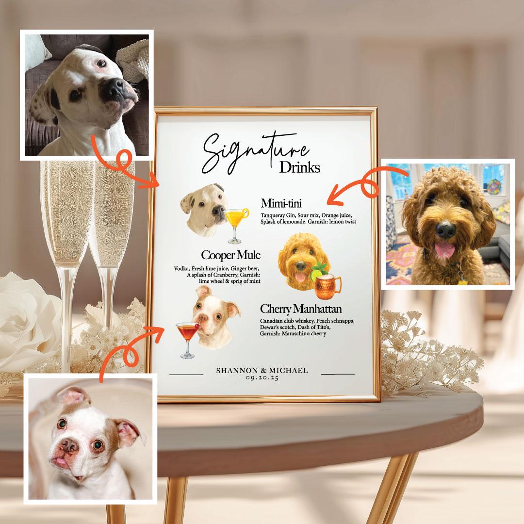 Signature Drink Sign with Pet Portrait — photo 3