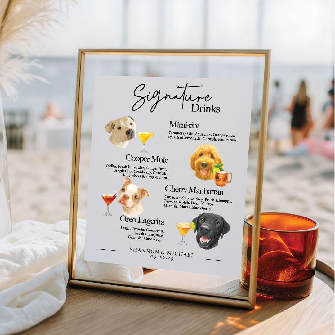 Signature Drink Sign with Pet Portrait — photo 2