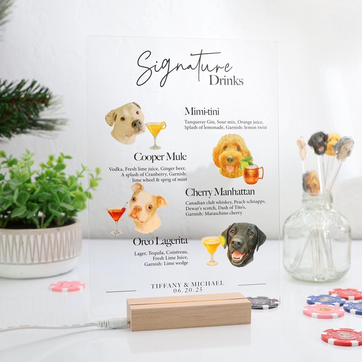 Signature Drink Sign with Pet Portrait — photo 4