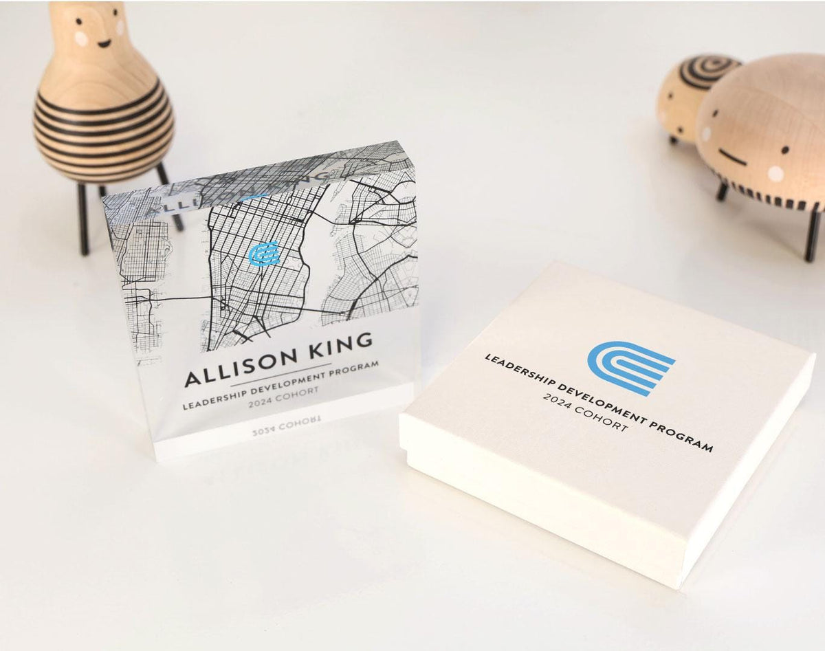 Custom Event Map Acrylic Block, Corporate Event Keepsake, Conference Attendee Gift, Leadership Program Souvenir — photo 1