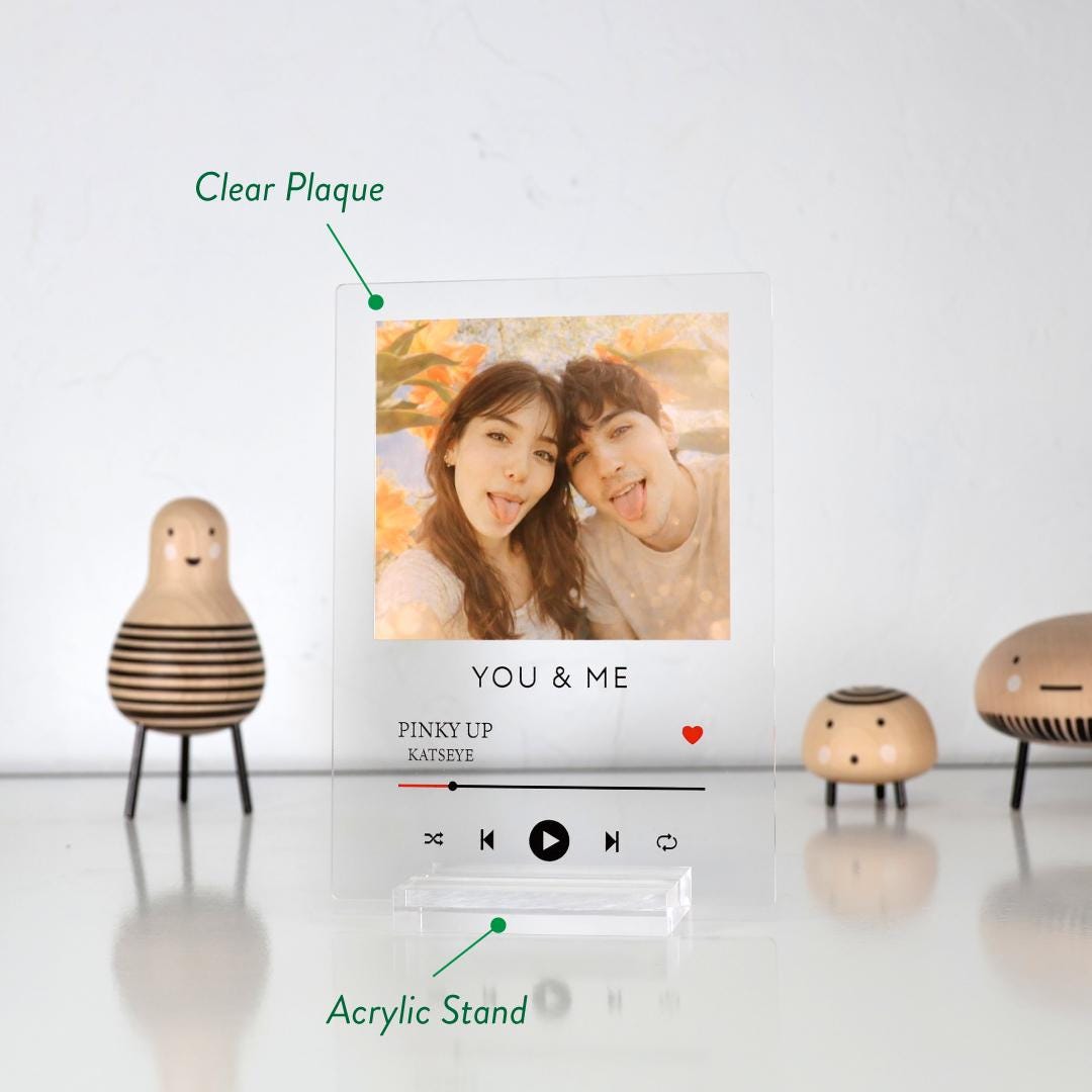 Personalized Photo Plaque with Custom Text Music Player Style Acrylic Frame Unique Couple Gift Anniversary — photo 4
