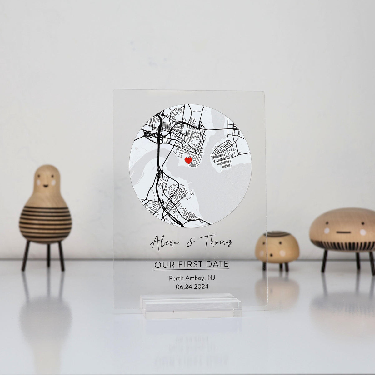 Custom Map Acrylic Plaque Personalized Location Gift Our First Date Map Anniversary Gift Wedding Location — photo 10
