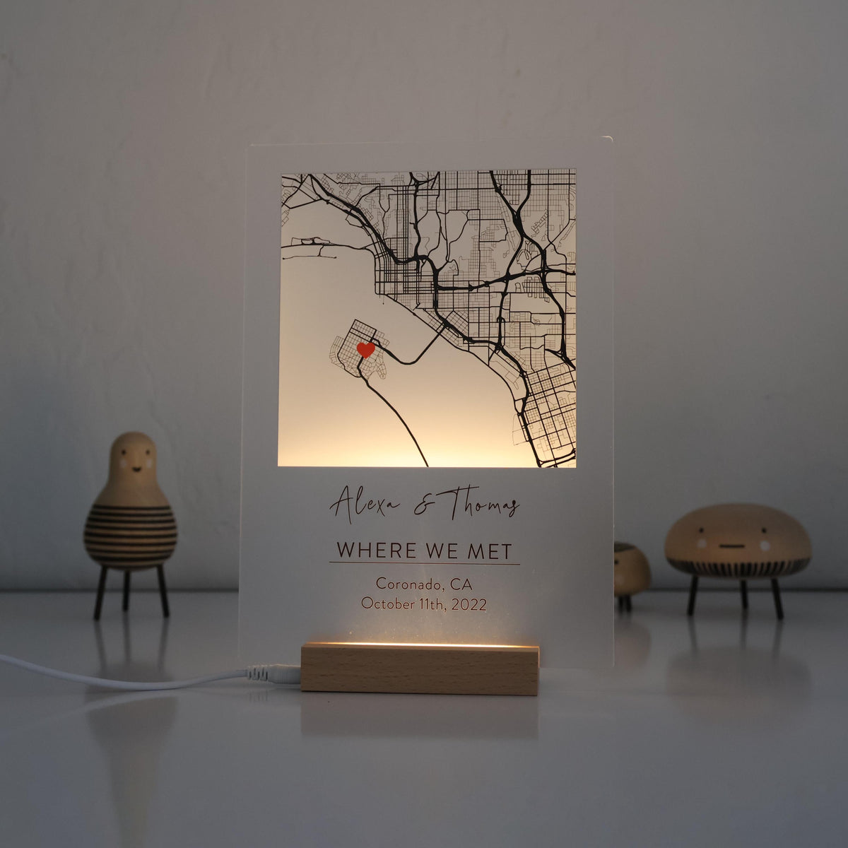 Custom Map Acrylic Plaque Personalized Location Gift Our First Date Map Anniversary Gift Wedding Location — photo 7
