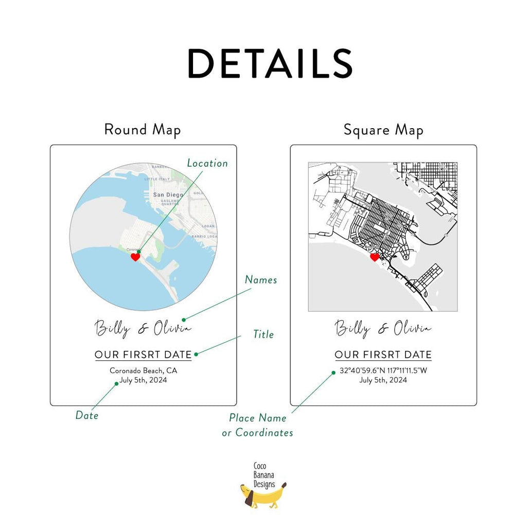 Custom Map Acrylic Plaque Personalized Location Gift Our First Date Map Anniversary Gift Wedding Location — photo 3
