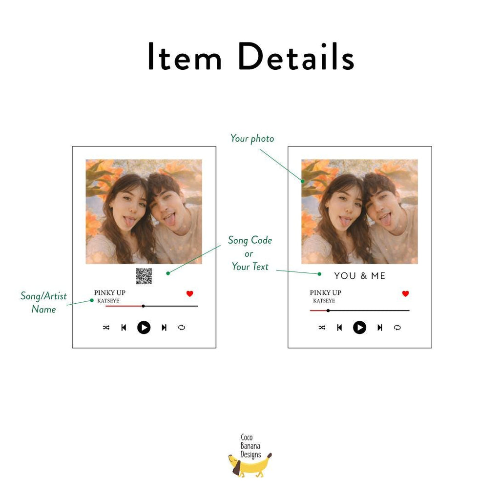Personalized Photo Plaque with Custom Text Music Player Style Acrylic Frame Unique Couple Gift Anniversary — photo 3