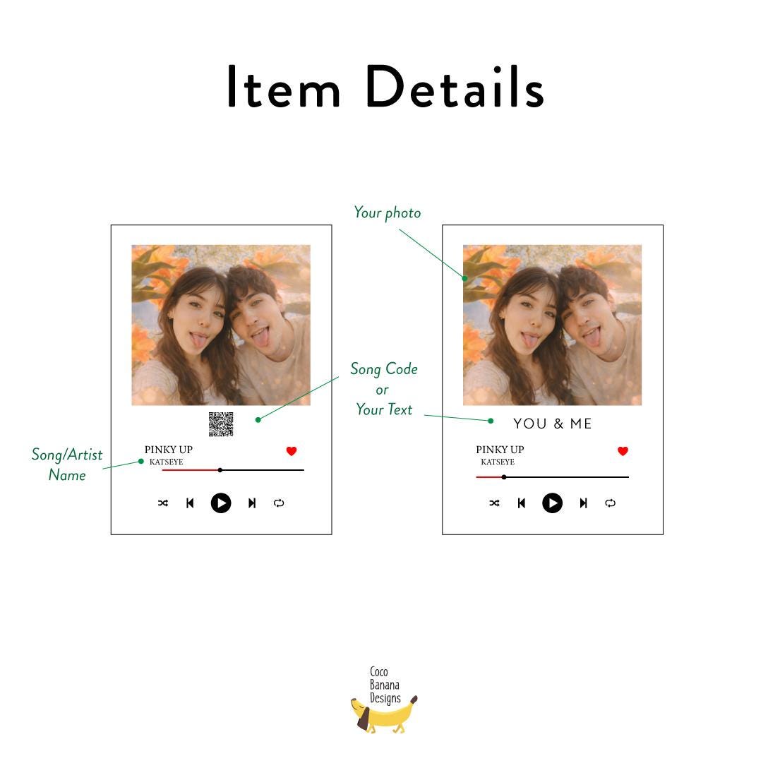 Personalized Photo Plaque with Custom Text Music Player Style Acrylic Frame Unique Couple Gift Anniversary — photo 3