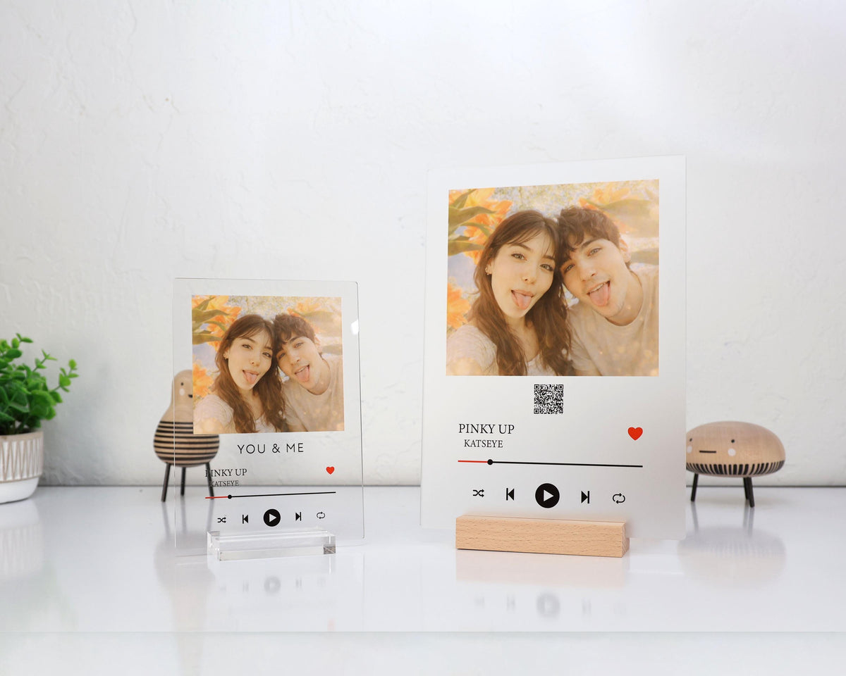 Personalized Photo Plaque with Custom Text Music Player Style Acrylic Frame Unique Couple Gift Anniversary — photo 1