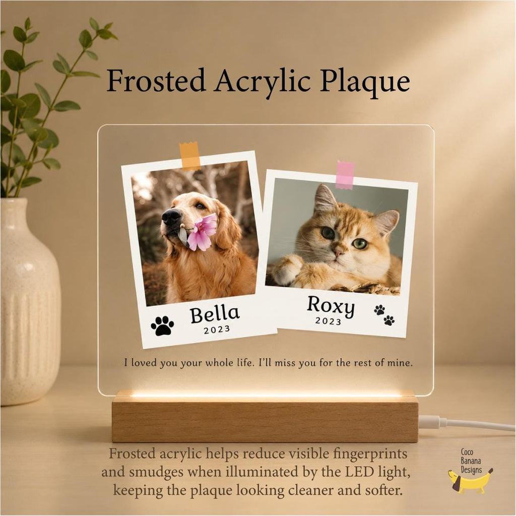 Two Pet Memorial Plaque, Personalized Pet Loss Gift for Two Dogs or Cats — photo 9