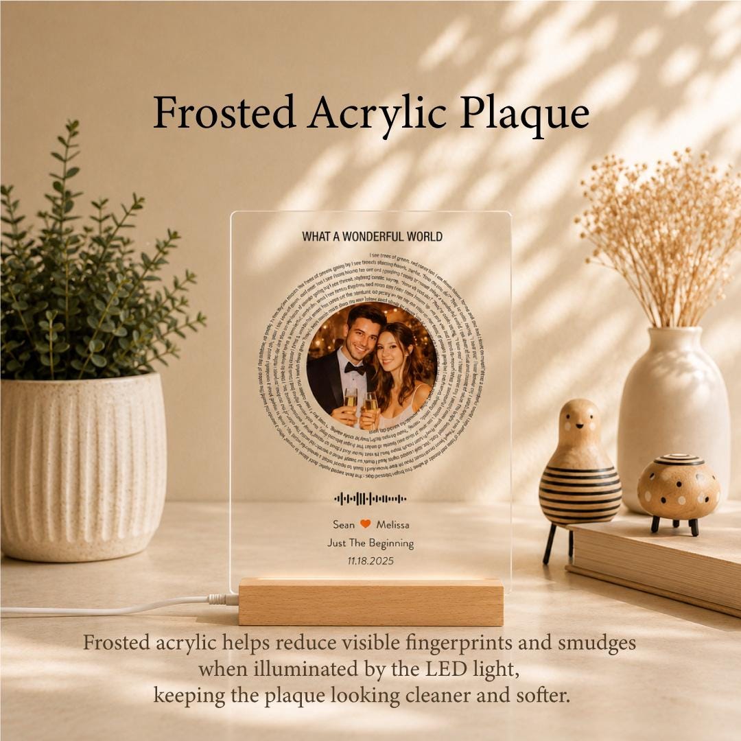 Photo Music Record, Custom Song Plaque, Favorite Song Lyrics Print, Photo and Lyrics — photo 5