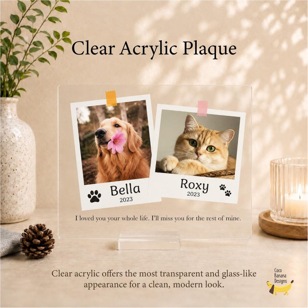 Two Pet Memorial Plaque, Personalized Pet Loss Gift for Two Dogs or Cats — photo 8