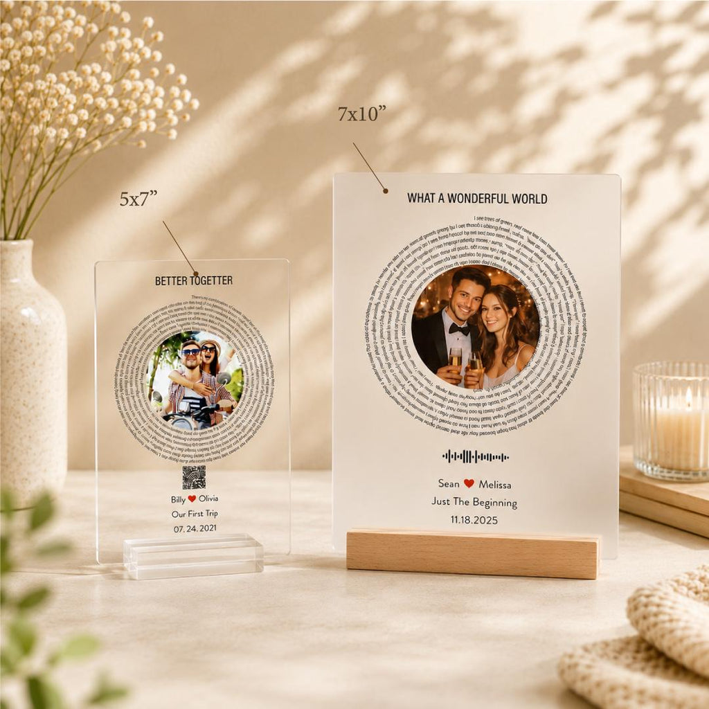 Photo Music Record, Custom Song Plaque, Favorite Song Lyrics Print, Photo and Lyrics — photo 7