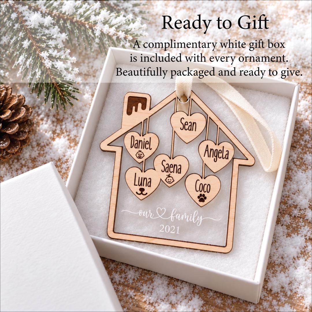Personalized Family Christmas Ornament, Custom Family Name Ornament, Acrylic House Ornament — photo 6