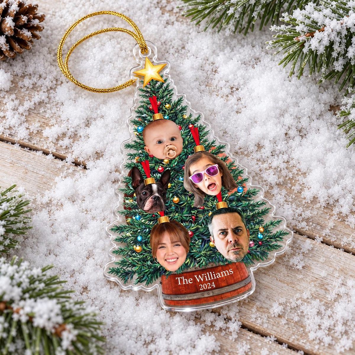 Custom Family Face Christmas Ornament, Personalized Photo Ornament, Funny Holiday Keepsake — photo 1