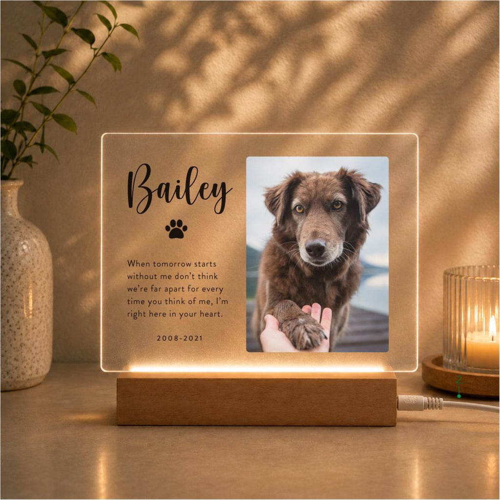 Personalized Pet Memorial Acrylic Plaque with Photo and Name