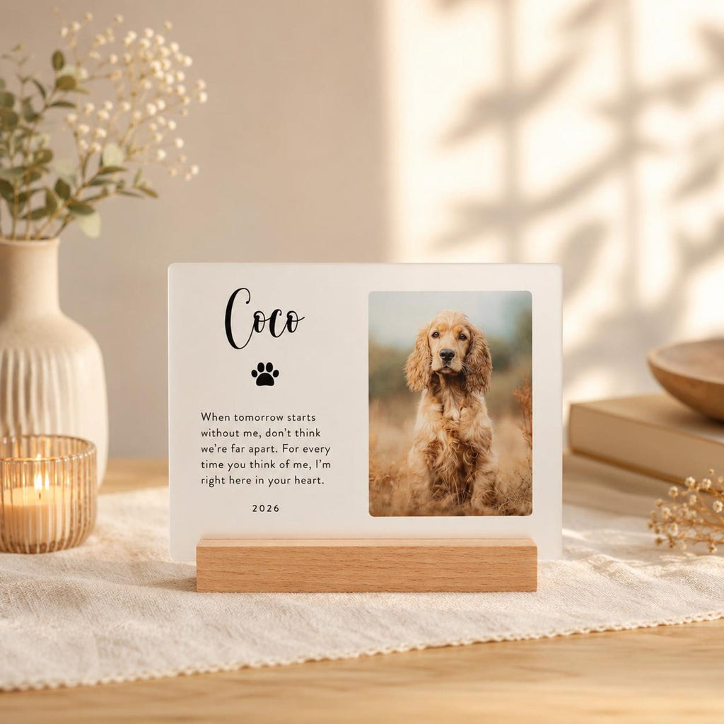 Personalized Pet Memorial Acrylic Plaque with Photo and Name
