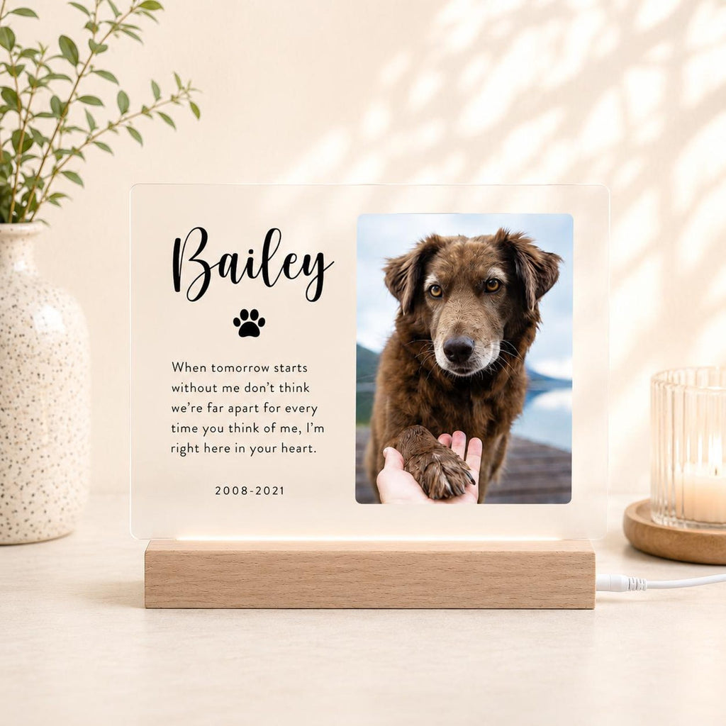 Personalized Pet Memorial Acrylic Plaque with Photo and Name
