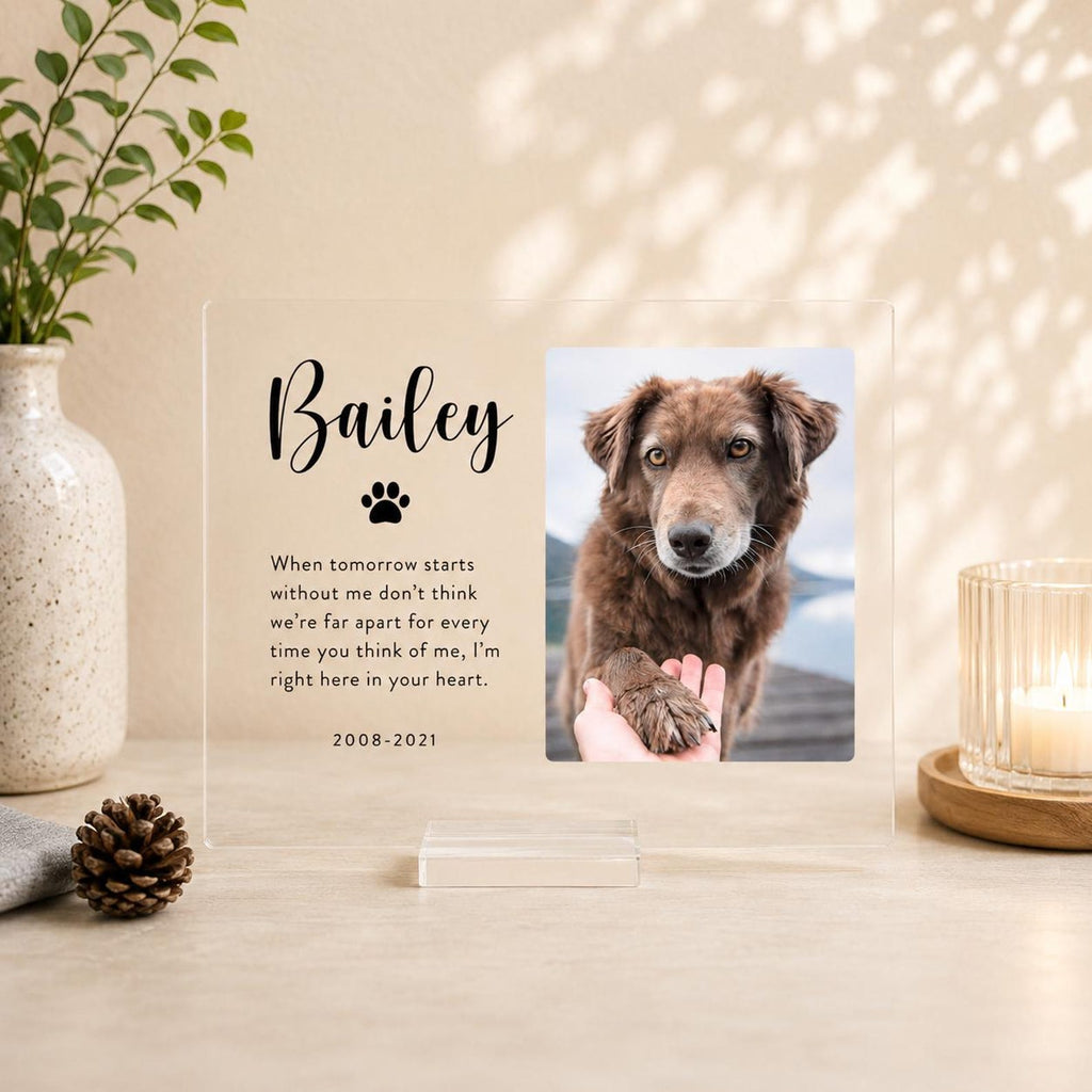 Personalized Pet Memorial Acrylic Plaque with Photo and Name
