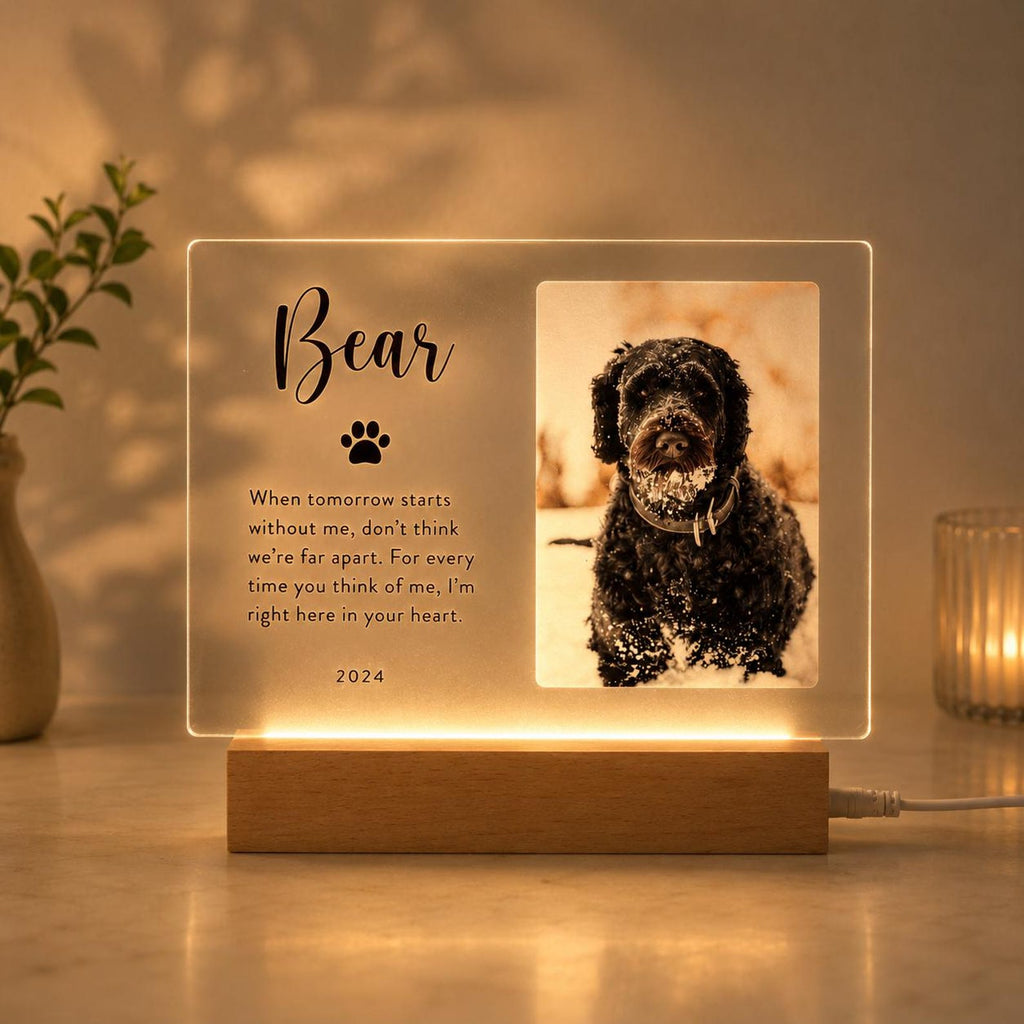 Personalized Pet Memorial Acrylic Plaque with Photo and Name