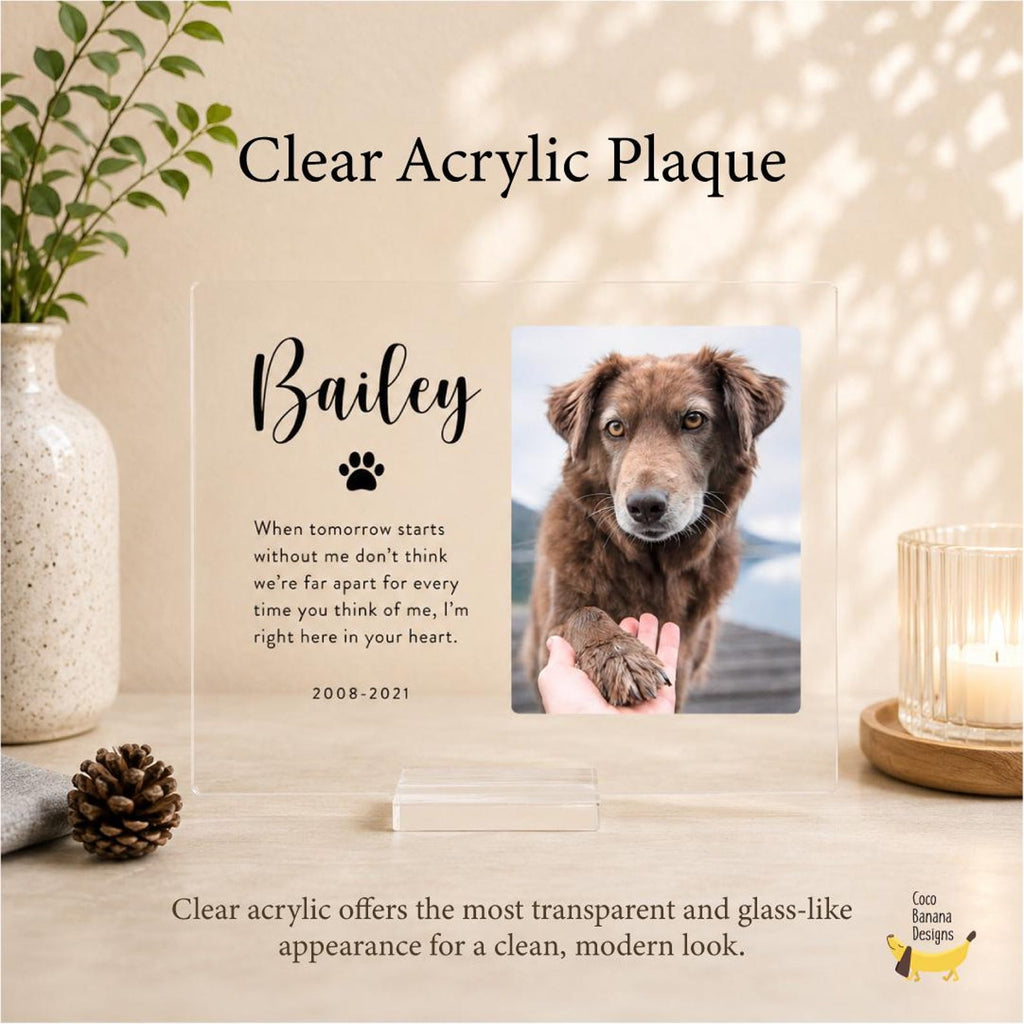 Personalized Pet Memorial Acrylic Plaque with Photo and Name